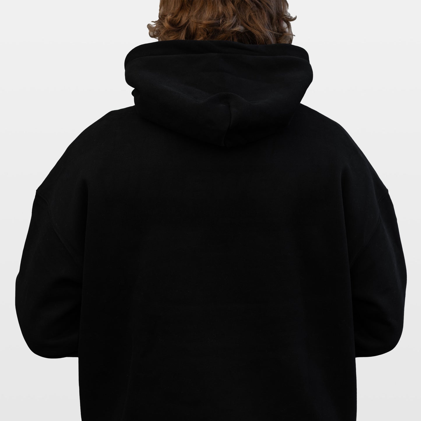 Pyro Oversized Fleeced Hoodie - Black