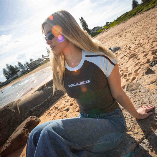 Penny Raglan Mini Tee - Brown