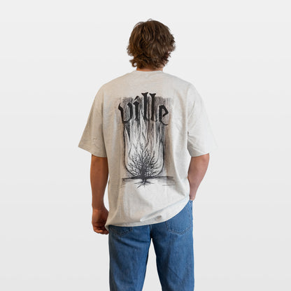 Burning Bush Heavyweight Oversized Tee - Oat Grey
