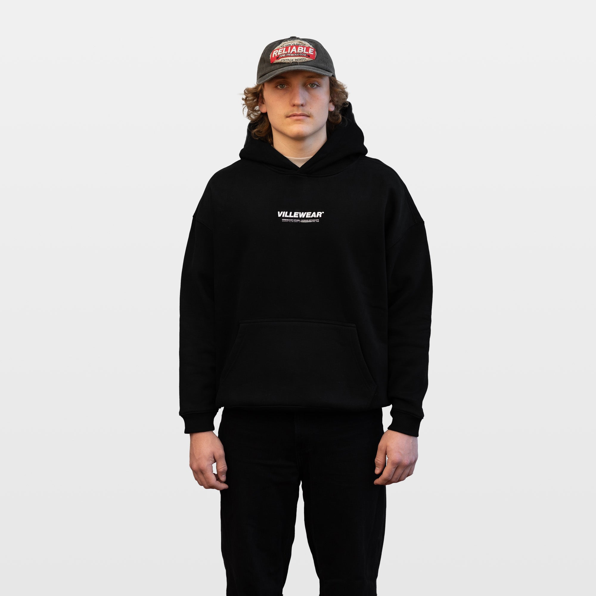 Horizon Oversized Fleeced Hoodie - Black – Ville