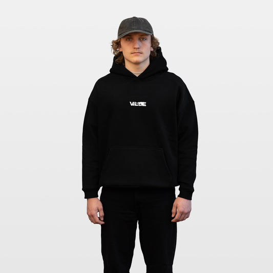 Pyro Oversized Fleeced Hoodie - Black