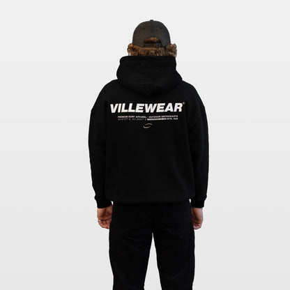 Horizon Oversized Fleeced Hoodie - Black