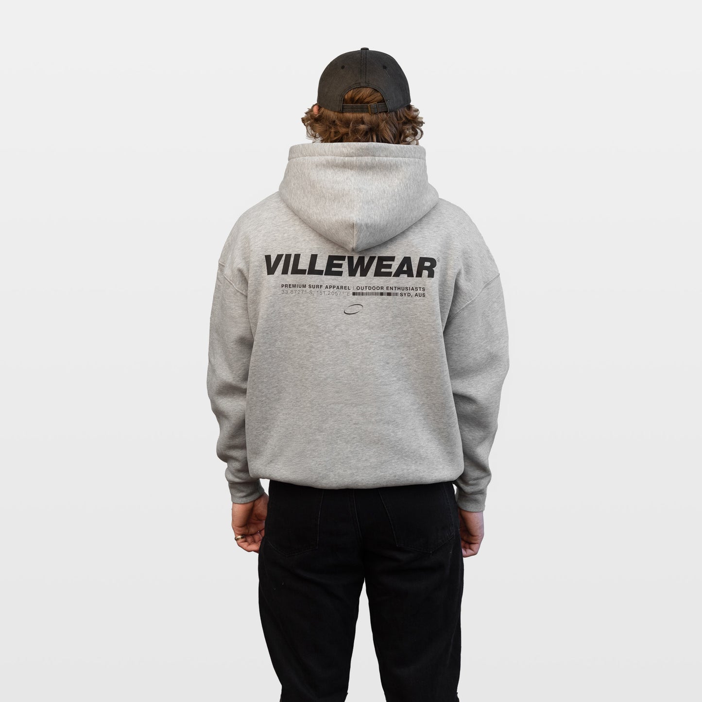 Horizon Oversized Fleeced Hoodie - Flower Grey