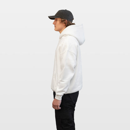 Socialite Oversized Fleeced Hoodie - White