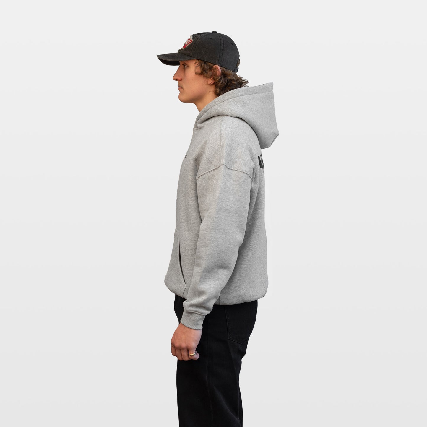 Horizon Oversized Fleeced Hoodie - Flower Grey