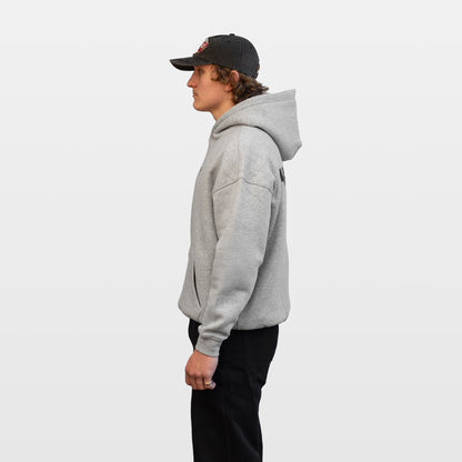 Horizon Oversized Fleeced Hoodie - Flower Grey