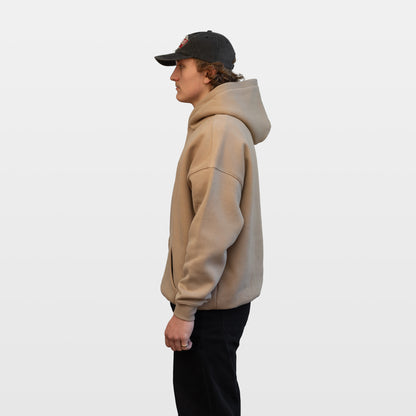 Pyro Oversized Fleeced Hoodie - Brown