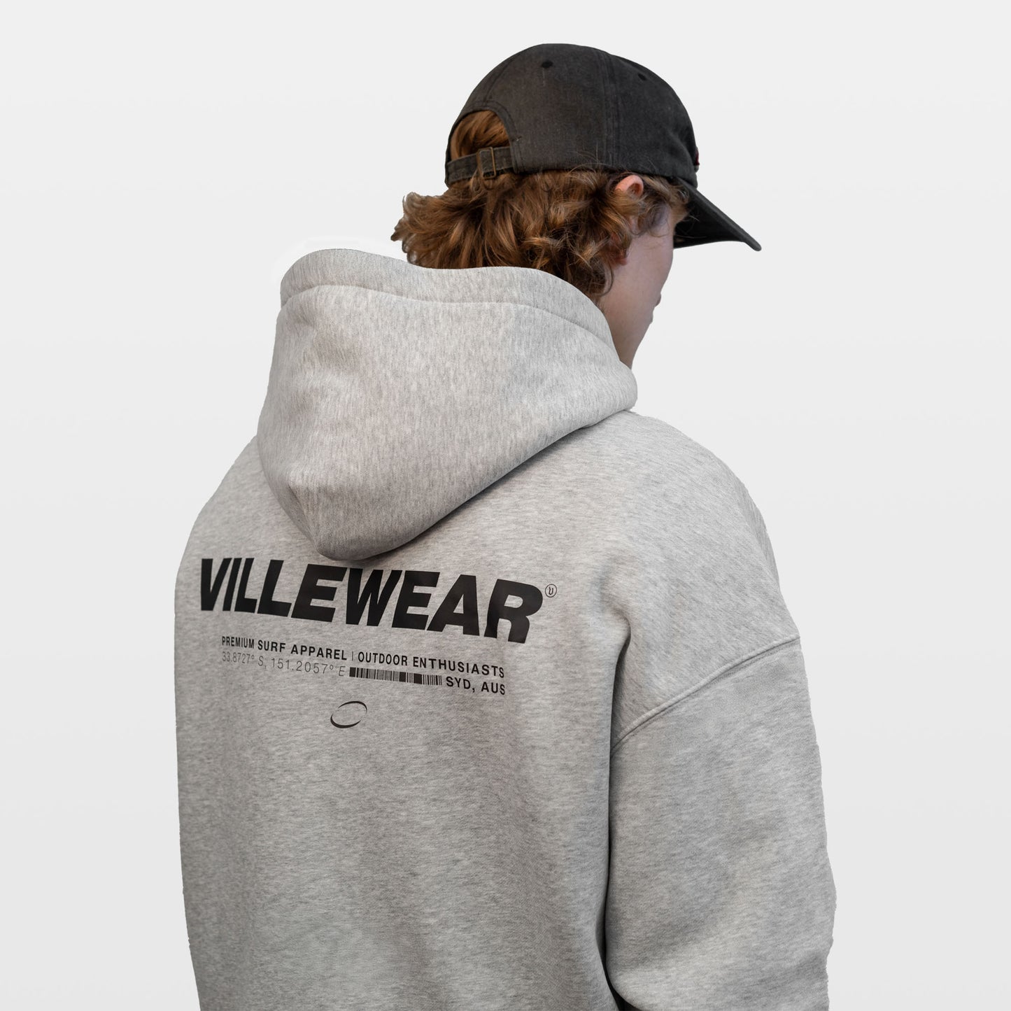 Horizon Oversized Fleeced Hoodie - Flower Grey