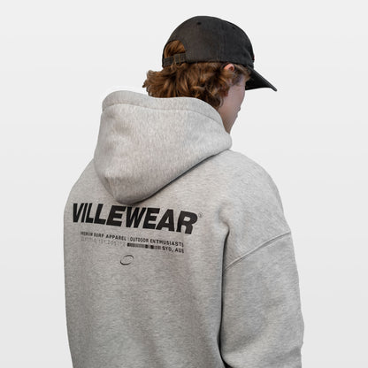 Horizon Oversized Fleeced Hoodie - Flower Grey