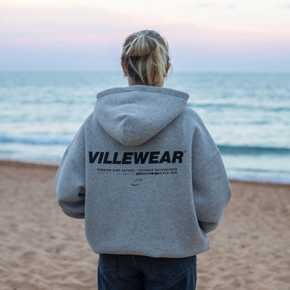 Horizon Oversized Fleeced Hoodie - Flower Grey