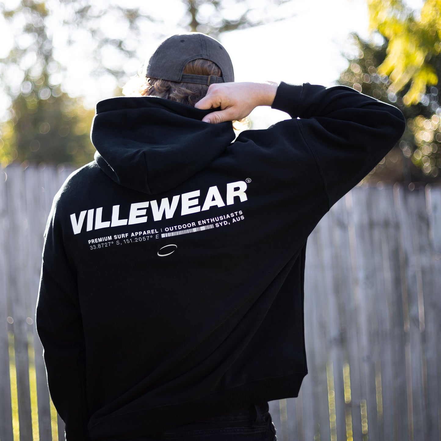 Horizon Oversized Fleeced Hoodie - Black