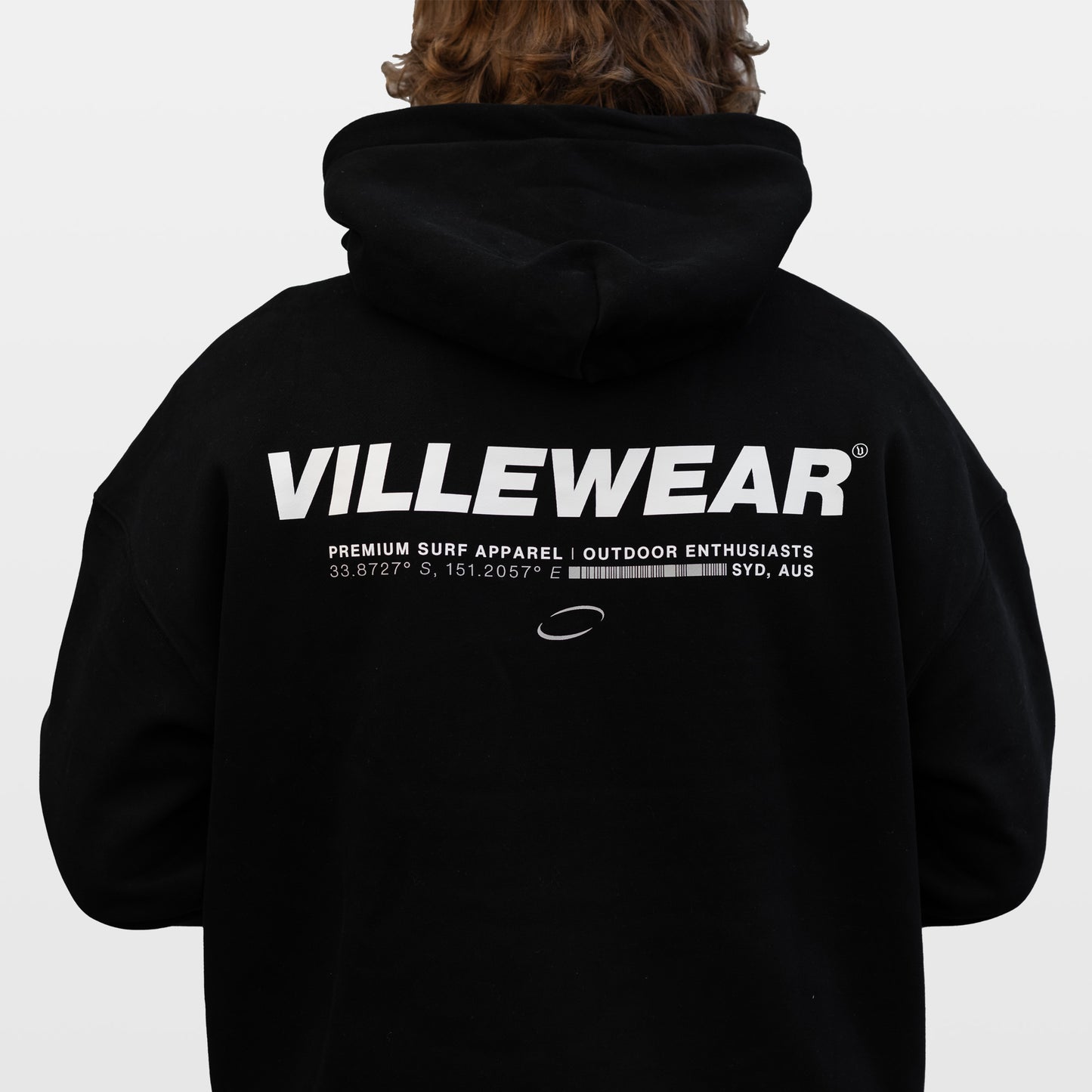 Horizon Oversized Fleeced Hoodie - Black