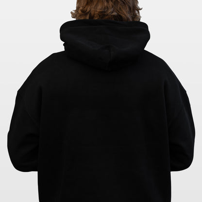 Pyro Oversized Fleeced Hoodie - Black