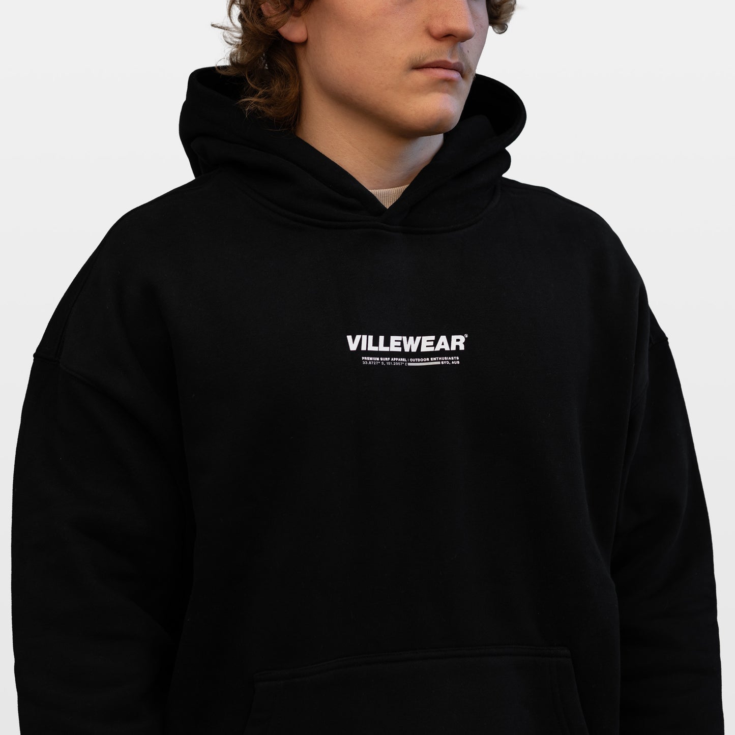 Horizon Oversized Fleeced Hoodie - Black