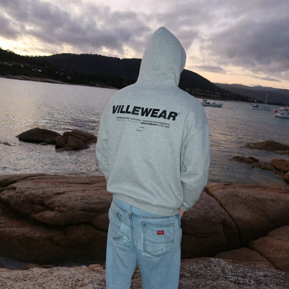 Horizon Oversized Fleeced Hoodie - Flower Grey