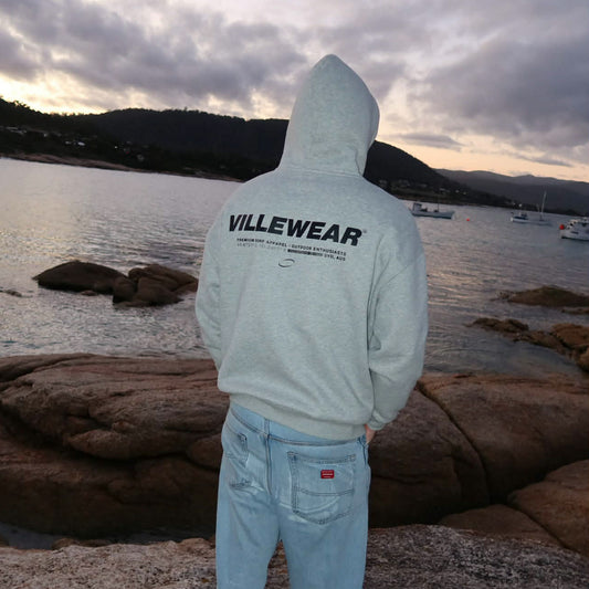 Horizon Oversized Fleeced Hoodie - Flower Grey